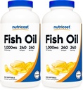 Nutricost Fish Oil Omega 3 Softgels z EPA & DHA (1000mg ribjega olja, 560mg Omega-3), 240 Softgels, Non-GMO, Gluten Free. (paket z 2)
