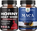 Bundele Horny Kozel s črnim korenom Maca, Tongkat Ali, Saw Palmetto & Panax Ginseng Extract za Stamina & Energy in Črna Maca koren s Sibirski Ginseng Ashwagandha - Moški Wellness dodatek