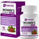 OMOGS ženski probiotik, z izvlečkom brusnice, organski prebiotiki in vitamin C, 90 milijard CFU,18 sevi, Pomoč za povečanje imunske, prebavne, Gut zdravje in zdravje žensk, Gluten & Soy Free,90 tablete