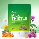Milk Thistle Jetra Detox Kapsule, 3000mg Jetrna čistila Detox in popravila, 20-v-1 Napredni podporni kompleks z mlekom Thistle, NAD, NAC, ALA, Dandelion,Glutatione, Artichoke, Kurkule, Več 240 Mehkužci