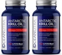 100% Pure Krill Oil 1000MG 120-dnevno dovajanje Dvojna moč 56% Fosfolipidi Astaksantin Trajnostna Antarktika SuperbaBoost Omega 3 EPA DHA Heart Brain Care, tretje-delni test, Brez ribjega olja