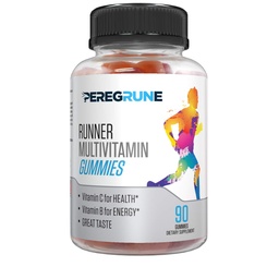 Runner Multivitaminski gumiji - Dnevni vitamin za vožnjo z vitamini A, C, D, E in B kompleks – 50% manj sladkorja – Antioksidanti, regeneracija, vzdržljivost, in energija Gummy – Certified Running Sup