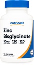 Nutricost Cinkov bisglicinat (50mg) 120 Veganskih kapsul - GSO-free, Gluten-free dodatek