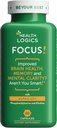 Health Logics Focus! - Možganski dodatek za spomin, jasnost, Koncentracija z holinom, Ginkgo Biloba, Alpha GPC, fosfatidilserin, Bacopa Monnieri l 60 Kapsules l Non-GMO