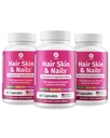 1 Body Hair Skin Nohti Vitaminski kompleks z Biotin - Popolna formula s 26 Essential Vitamini za moške in ženske - 3 Pack