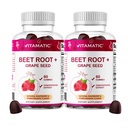 Vitamatska pesa Root Gummies - 3000mg Ekvivalent na serviranje - 60 Gummies - izdelan iz vitamina B6, B12, grozdnega semena, pomegranate & nikotinamida (Pack of 2)