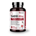 NATURE TARGET CoQ10-400mg s PQQ, Omega-3s in L-karnitinom, visoko Absorpcijski koencim-Q10 z BioPerinom, podpira srce, možgane, imunski sistem, proizvodnjo energije, 120 Servingov