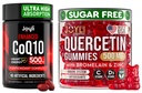 Quercetin z Bromelain & CoQ10 500mg paket – 120 Koencim Q10 Softgels + 60 Sugar-free Quercetin Gumies z cinkom, vitamin C & D3 – Imune, Heart & Energy Support – ZDA Made dodatki