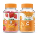 Življenjski B Complex + Vitamin C 750mg, Gummies Bundle - odlično degustiranje, Vitamin dopolnilo, Gluten brezplačno, GSO brezplačno, Žvečljiv