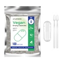 Prazne veganske kapsule Velikost 0 - (100 Štetje) Prazne kapsule DIY Zelenjavna kapsula Polnjenje - Veggie Prazne kapice z 2 Micro Lab spoons
