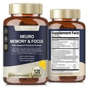 Totaria Brain Supplements for Memory and Focus, Brain Health with L-Tirozin, Alpha GPC, Ginkgo Biloba, Bacopa Monnieri, Nootropic Cognitive Support - Non-GMO, Gluten Free (120 Counts)