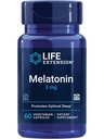 Life Extension Melatonin, 3 mg, Optimalna podpora za spanje, Zdravi cirkadialni ritmi, Celilna obramba, Gluten-free, Ne-GMO, Vegetarian, 60 kapsul