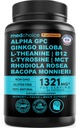 12-v-1 nootropični možganski dodatek s kofeinom brezvodni: Ginkgo Biloba za podporo možganov, spomin in fokus - B12, Alpha GPC, L Theanin in holine dopolnila z bioperinom s 1321mg (60ct)