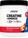 Nutricost Kreatin + Aminos 30 Serving (Fruit Punch arome) - 5000mg Kreatin monohidrat + 5000mg Amino BCAA mešanica na obrok