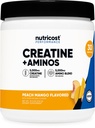Nutricost Kreatin + Aminos 30 Servinga (prašičji mango z aromo) - 5000mg kreatin monohidrat + 5000mg Amino BCAA mešanica na obrok
