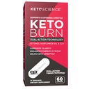Kapsule Keto Science Keto Burn, Exogen Keton, Dual-Action z BHB & EGCG, Ketones za hidracijo, Keto BHB, Podpora za telesno težo, energija, fokus in ketoza, 60 kapsul, 15 Servingov