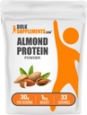 BulkSupplements.com Almond Protein Powder - na rastlinski osnovi beljakovine, mandljev prašek - vegan, brez glutena, & brez sladkorja, 30g na serviranje, 1kg (2,2 lbs) (paka po 1)