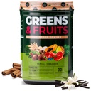 Nutrologija Zelena in sadje v prahu Naravno pridobljena superhrana, Pesa v prahu, Mešanica gob, probiotiki, Prebavni encimi, Fiber, Antioksidanti, Imunska podpora, Gluten Free - Vanilla cinamon