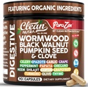 Clean Nutra Wormwood Black Walnut Bučno seme Clove Oil Zelena Česen Grozdje Papaya Neem Diatomeada Zemlja Ženske Probiotic Gut Health Cleanse Detox Oregano Olive Turmeric dodatek Veganske kapsule