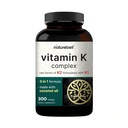 NatureBell Vitamin K Complex - 300 Softgels - Zagotavlja 2.600mcg Vitamin K - Polni spekter kosti in srca podpora za zdravje - Visoka absorpcija K1 & K2 MK-4 & MK-7*