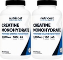 Nutricost Kreatin Monohidrat 3000 mg 180 kapsul (750 mg na kapsulo) - brez glutena, brez glutena (paket z 2)