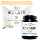 Muscle Fest Kreatin Monohidrat & Grass-Fed sirotkinega izolata paket – 2Lb Kreatin + 5Lb izolat sirotke vanilije – Čista rast mišic in podpora za okrevanje