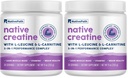 NativePath Kreatin monohidrat v prahu z L-levcinom in L-karnitin - Muscle Building Supplement za moške in ženske - 30 Serving (Pack of 2)