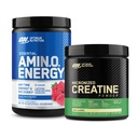 Optimum Nutrition Amino Energy - Pred vadbo z zelenim čajem, BCAA, Aminokisline & mikronizirani kreatin monohidrat v prahu, nearomatiziran, Keto prijazen, 60 Serving