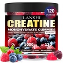 Kreatin Monohidrat Gumies 5000mg - Sugar Free Pre Workout dodatek za moške in ženske, Kreatin Gumiji za mišice, moč, okrevanje, kognitivno zdravje in spomin, mešane Berry Flavor, 120 Count