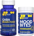 NARAVNI ZASTAVI Mood Bites + GABA Brain Food Bundle - Podpora Relaxation in izboljšano razpoloženje* - 90 skupnih kosov