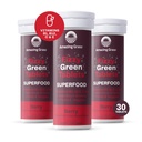 Neverjetna trava Fizzy Green Tablets Superfood: Zelena superfood voda arome Tableta z antioksidanti & Alkalising Greens, Berry, 10 Število (Pack 3)
