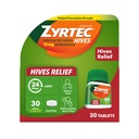 Zyrtec 24 ur Koprivnica Relief tablete, 10 mg Cetirizine HCl tablete za pomoč zmanjšanje panjev in zmanjšanje srbenja zaradi panjev, Antihistaminiki tablete za Srbenje Relief in zdravljenje urtikarije, 30 urt