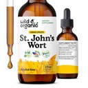 Wild & Organic St Johns Wort Tinkture - Podpora razpoloženju - Sproščanje St John's Wort dodatek - Tekoči Hypericum Perforatum Herb kapljice - Vegan, sladkor in alkohol brez - 2 fl oz