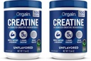 Orgatin Kreatin monohidrat Mikroniziran prašek,100 Serving,nearomatizirana,Podpora rast mišic,Post Workout recovery in zdravje možganov,brez umetnih dodatkov, za moške in ženske,Vegan,(Pack z 2)