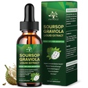(2 paket) 7 v 1 Organski Soursop Extract z Sea Moss, Soursop Oil Bitters tekoče kapljice dopolnila za podporo celic in regeneracijo, zeliščni Graviola Leaf Tinkture, Imune Boost, Vegan, 1 Fl Oz
