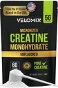 VELOMIX mikroniziran kreatin monohidrat v prahu - 100% čisti kreatin prašek neobarvan in enostaven za mešanje 