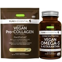 Vegan Vanilla Colagen Protein Powder & Vegan Omega-3 Bundle, Popolno kologen povečanje Formula & Sustainable Algae Oil 1340mg, z Igennus