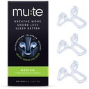 Rhinomed Mute Nasal Dilators for Sleep, Snoring Solution, Medium, 3 Pack | 75% Snore Less, Nasal Strip Alternative, Internal Nasal Dilator, Anti Snoring Device, 38% More Air, Drug-Free, Medical-Grade