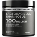 Toniiq Lactobacillus Rhamnosus – ultra visoka jakost 100B CFU s prebiotičnimi FOS – zapoznelimi release kapsulami – Testirani laboratorij tretje strani – 60 kapsul
