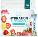 Elektroliti Hydration Packets - Keto Recovery prašek s kalijem, magnezijem, natrijem, cinkom in vitaminom C, brez sladkorja, Hidracija Elektrolit Liquid Drink Mešanice, Vegan, Jagodna limona (16 Pack)