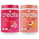 Ustvarite Kreatin monohidrat Gumies - Beach Day Duo - Sour Peach & Watermelon - Kreatin Gumies za ženske in moške, NSF Certified, 3. stranka Tested, Anti-Melting Formula, 180 Count (2-Pack)
