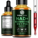 Prime Code NAD+ Liquid Drops with Resveratrol, Vitamin B12 & PQQ – Advanced Cellular Energy & Antioxidant Support – Vegan, Non-GMO, Gluten Free – Fast Absorption Supplement for Men & Women, 2 fl oz