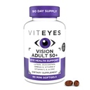 Videji Vizija za starost 50 Plus za zdravje oči, podpora vidu, staranje oči, lutein, Zeaksantin, Omega-3, cink, vitamin C, vitamini D, vitamini E, zdravnik oči zaupanja, izdelan v ZDA, 90 Ct