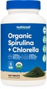 Nutricost Organic Spirulina + Klorella (3.000mg) 360 tablet - USDA Organic, 1.500mg Spirulina, 1.500mg Klorella, Vegan, brez GSO, Gluten-free, 60 postrežbe