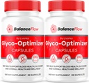 (2 paket) Balance Flow Glyco Optimizer, Balance Flow, Balance Flow Glyco Optimizer dodatek, BalanceFlow podporo Kapsule, Balance Flow Podpora krvi Napredna formula, 60 Kapsula za 2 meseca