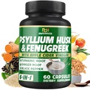 BMVINVOL Psyllium Husk Fiber Supplement t s Fenugreek, Apple Cider Kis, Kurkuma, Ingver, Črna Pepper- Prebava Health Support - 60 kapsul