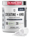 JekloFit Kreatin HMB v prahu - 5g Kreatin monohidrat v prahu, 3g myHMB & 1000 i.e. vitamin D - vadbeni dodatek podpira mišično rast, moč, regeneracijo in energijo - nearomatizirana, 30 Servis
