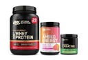 Optimum Nutrition Starter Pack: Micronized Kreatin monohidrat v prahu (60 serviranja), Aminoenergy Tropical Sunrise (30 serviranja) in Gold Standard 100% Whey Double Rich Chocolate (29 servings)