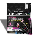 Zeal Naturals Izboljšana elektrolit v prahu Packs (Variety Pack - 20 Packets) Sugar Free + BCAA B-Vitamini & Roza himalajska sol - Keto Elektroliti, Hidracija prašek