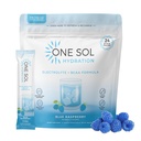 One Sol BCAA & Elektrolit Powder za hidracijo in energijo, Vse-naravna Formula, 100% Vegan, Non-GMO, Gluten Free & Soy-free, spodbuja rast mišic in okrevanje, naravna modra malina aroma